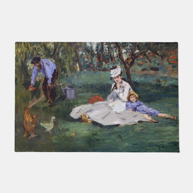 Tapete Edouard Manet - A família Monet em seu jardim (Frente)