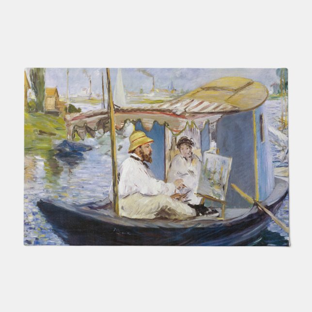 Tapete Edouard Manet - Monet em seu Studio Boat (Frente)