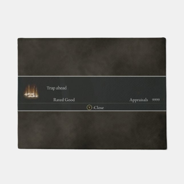 Tapete Elden Ring doormat, "Trap ahead" rated (Frente)