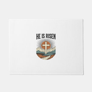 Tapete Ele Ressuscitou Cruz Nascer do Sol Camiseta Cristã