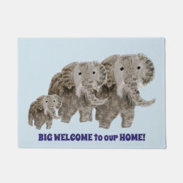 Tapete Elefantes de Arte Animal Selvagens Bem-vindos