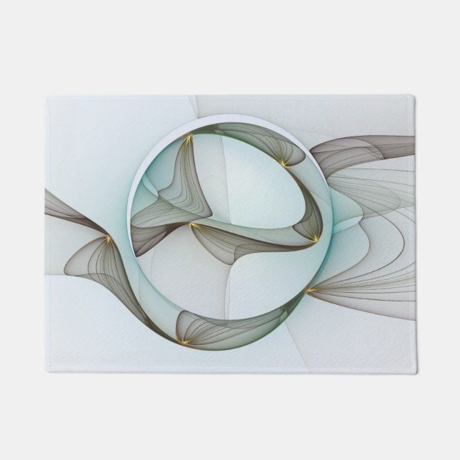 Tapete Elegância Dourada abstrato Moderna Turquesa Brown (Frente)