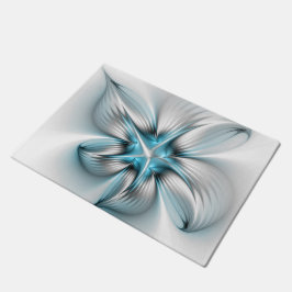 Tapete Elegância Floral Moderna Abstrato Azul Arte Fracta