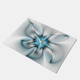 Tapete Elegância Floral Moderna Abstrato Azul Arte Fracta