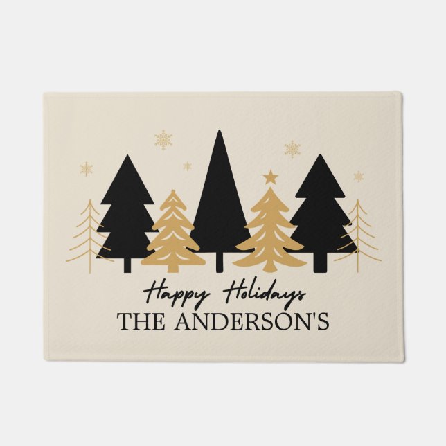 Tapete Elegant Black & Gold Christmas Tree (Frente)