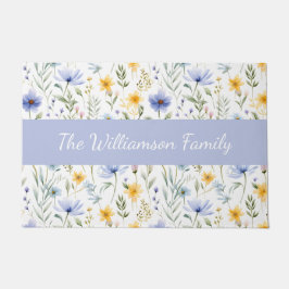 Tapete Elegant Blue Purple Watercolor Wildflower 