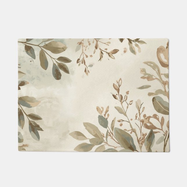 Tapete Elegant Botanical Leaf Area Rug (Frente)