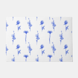 Tapete Elegant Floral Blue Flowers Doormat