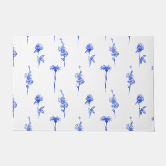 Tapete Elegant Floral Blue Flowers Doormat