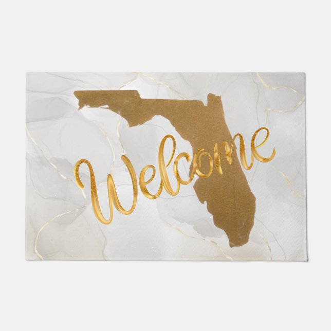 Tapete Elegant Gold Florida State Map Welcome (Frente)