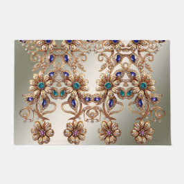 Tapete Elegant Gold Jewel Flowers Doormat