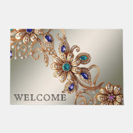 Tapete Elegant Gold Jewel Flowers Doormat