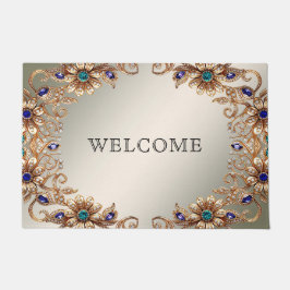 Tapete Elegant Gold Jewel Flowers Doormat