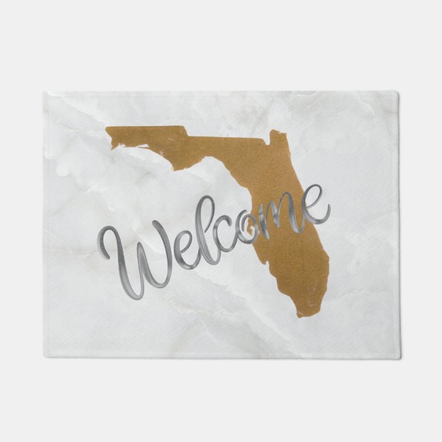 Tapete Elegant Gold & Marble Florida State Map Welcome (Frente)