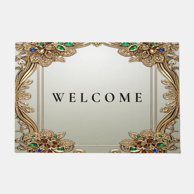 Tapete Elegant Gold Ornate Doormat (Frente)