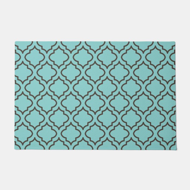 Tapete Elegante Aqua Brown Doormat Rug (Frente)