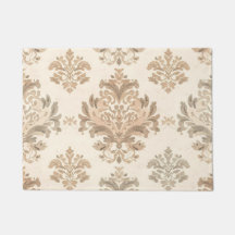 Elegante Bege Damask Vintage Casa de Campo Frances