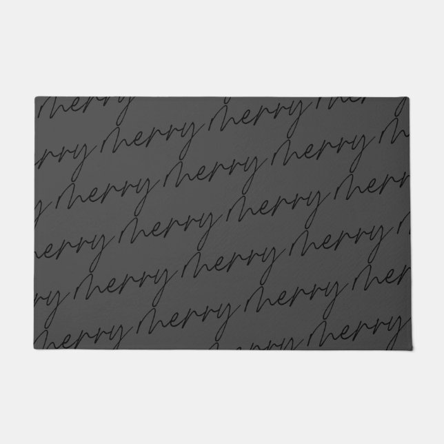 Tapete Elegante Chic Preto Cinza Alegre Letreiro Script (Frente)