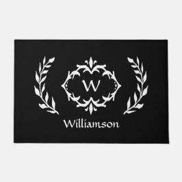Tapete Elegante Coroa Monogramada Moderna Chique Preto Br