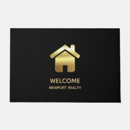 Tapete Elegante Dourado House Símbolo Real Estate Design