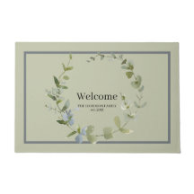 Elegante Greenery Wreath Family Welcome