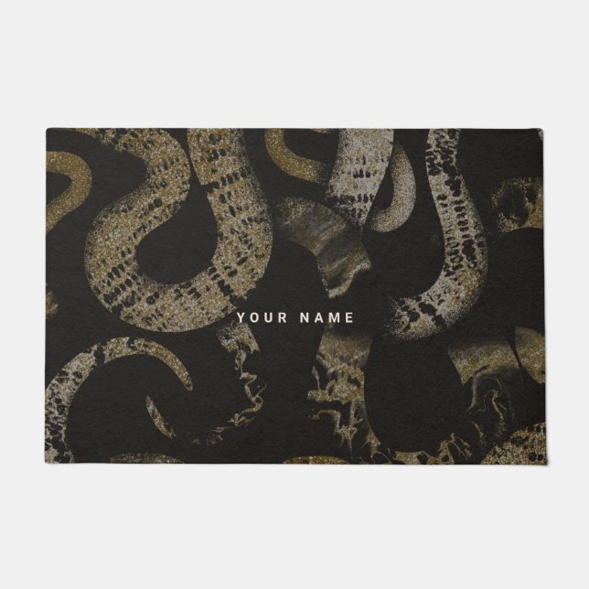 Tapete Elegante Medusa Cobra Arte de Luxo (Frente)