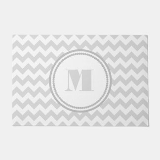 Tapete Elegante Monograma Cinza Chevron