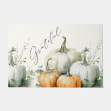 Elegante Script Grateful Autumn Rustic Pumpkin