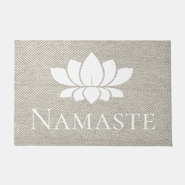 Tapete Elegante Taupe Herringbone Namaste White Lotus (Frente)