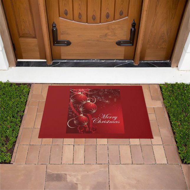 Tapete Elegante vermelho festivo e ouro Feliz Natal (Ar livre)