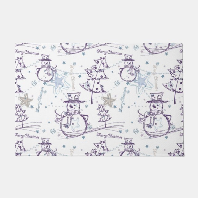 Tapete Elemento de Natal Desenho de Winter Snowman (Frente)