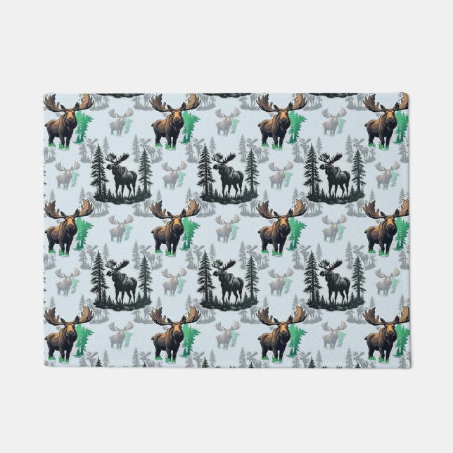 Tapete Elk Moose Antlers Deer Pattern Design (Frente)