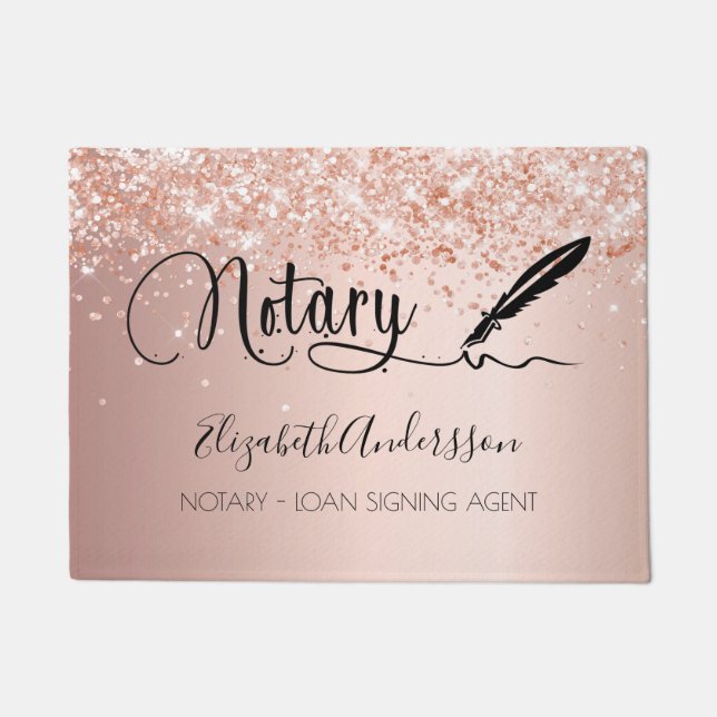 Tapete Emissão notarial de rosa dourado do agente assinan (Frente)