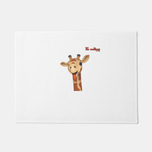 Tapete emoji a piscar a língua na face da girafa