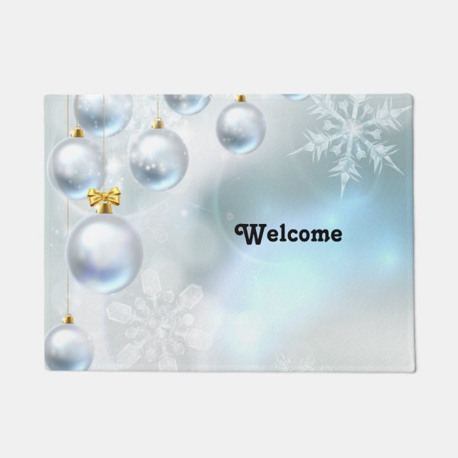 Tapete enfeites de natal e flocos de neve (Frente)