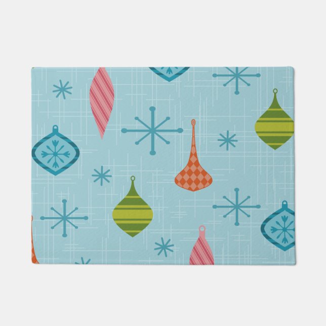 Tapete Enfeites de natal modernos do meio século (Frente)