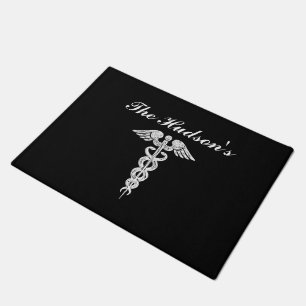Tapete Enfermeira Personalizada Caduco Preto Branco