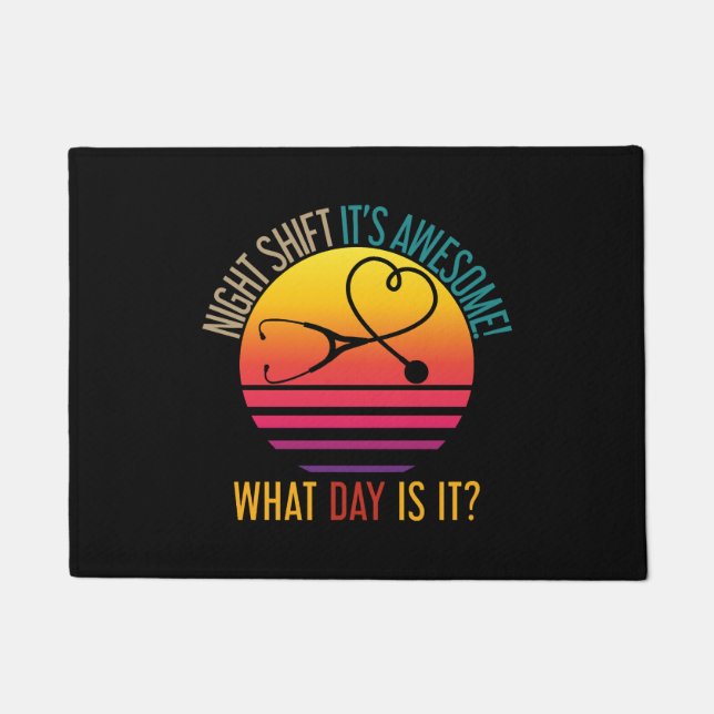 Tapete Enfermeiro Turno Noturno Engraçado Enfermeiro de C (Frente)