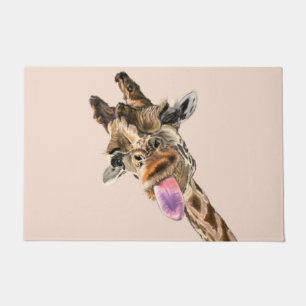 Tapete Engraçada Girafa Tongue Out and PlayPiscar os olh