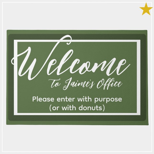 Tapete Engraçada Matriz de Portas do Office Green Custom  (Criador carregado)