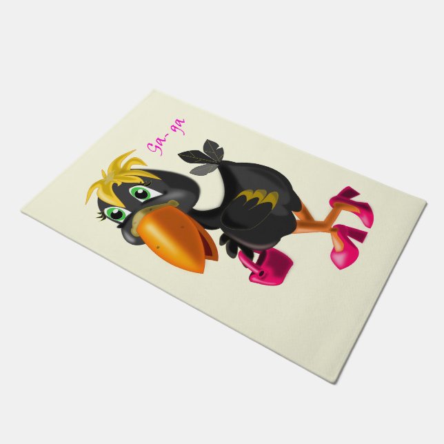 Tapete Engraçada porta com pássaro moderno (Inclinado)