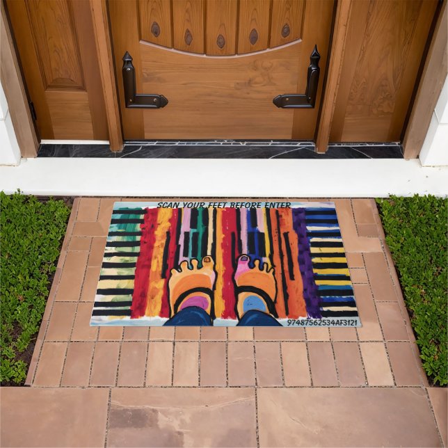Tapete Engraçado Barcode Doormat (Ar livre)