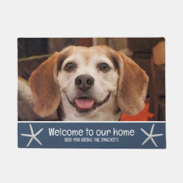 Tapete Engraçado Cachorro de praia Foto de boas-vindas Sn