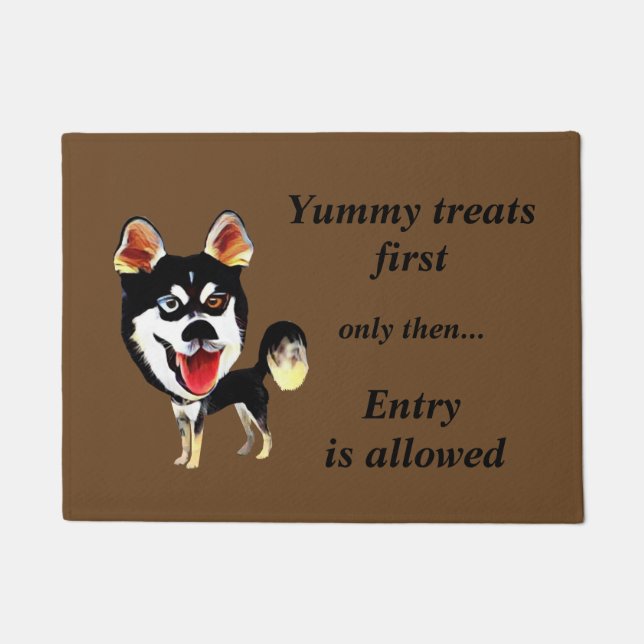 Tapete Engraçado Cartoon Siberian Husky Doormat (Frente)