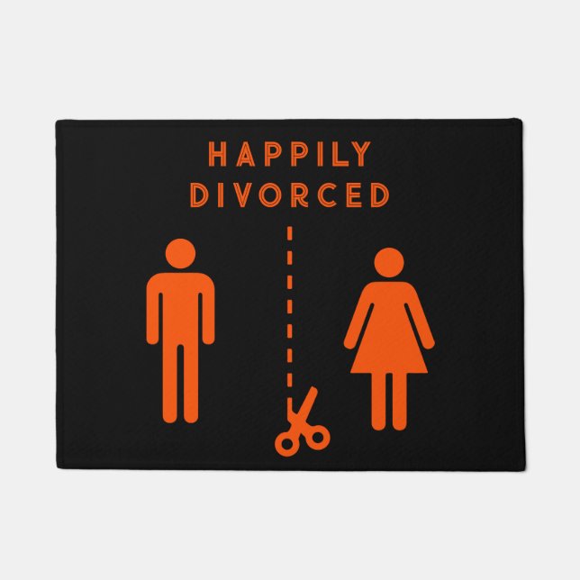 Tapete Engraçado Divorciar Mat da Porta do Presente (Frente)