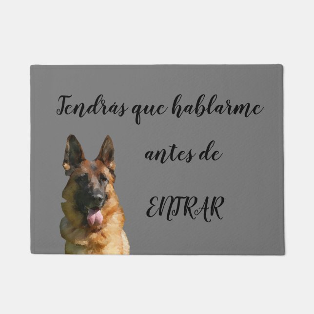 Tapete Engraçado German shepherd Doormat em espanhol (Frente)
