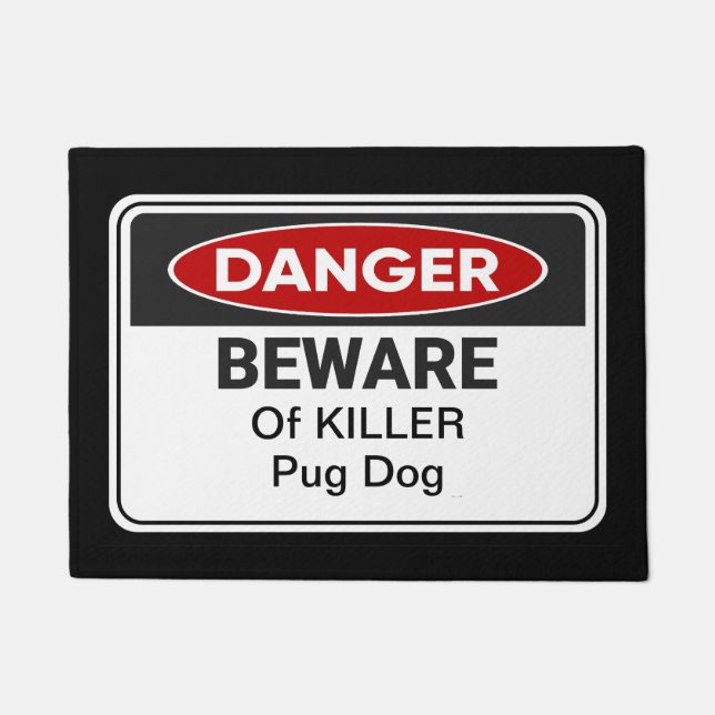 Tapete Engraçado Home Pug Dog Casa Bem-vindo (Frente)