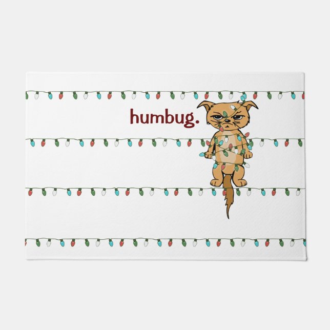 Tapete Engraçado Humbug Tangeu Natal Grumpy Feriado (Frente)