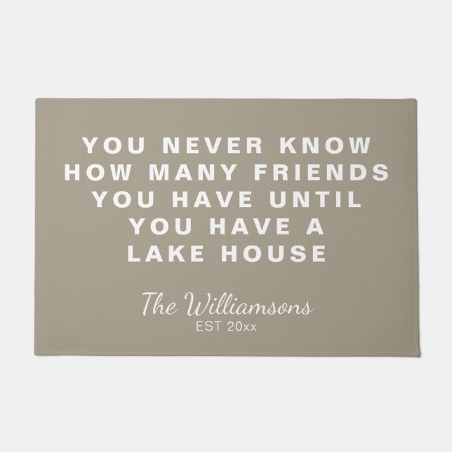 Tapete Engraçado Lago Friends Quote Taupe Personalizado (Frente)