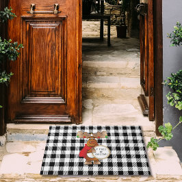 Tapete Engraçado Moose Preta Buffalo Branco Cheque Natal